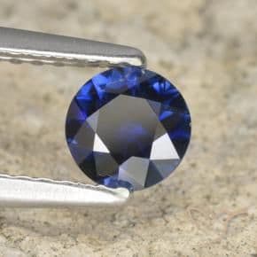 0.52ct Natural Navy Blue Sapphire, Round Cut, 4.94 mm