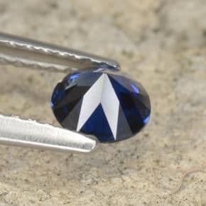 0.52ct Natural Navy Blue Sapphire, Round Cut, 4.94 mm