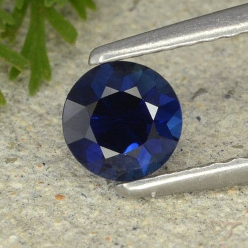 0.53ct Natural Navy Blue Sapphire, Round Cut, 4.77 mm