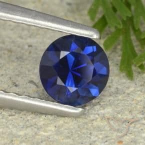0.53ct Natural Navy Blue Sapphire, Round Cut, 4.77 mm