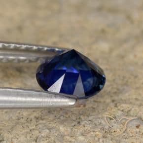 0.56ct Natural Navy Blue Sapphire, Round Cut, 5.08 mm