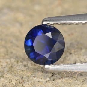 0.62ct Natural Dark Blue Sapphire, Round Cut, 5.07 mm