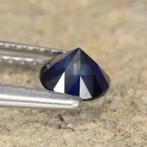0.62ct Natural Dark Blue Sapphire, Round Cut, 5.07 mm
