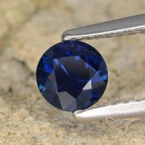 0.64ct Natural Dark Blue Sapphire, Round Cut, 5.15 mm