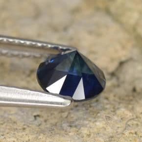 0.64ct Natural Dark Blue Sapphire, Round Cut, 5.15 mm