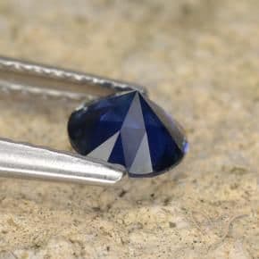 0.55ct Natural Deep Blue Sapphire, Round Cut, 5.00 mm