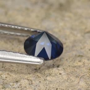 0.58ct Natural Deep Blue Sapphire, Round Cut, 5.00 mm