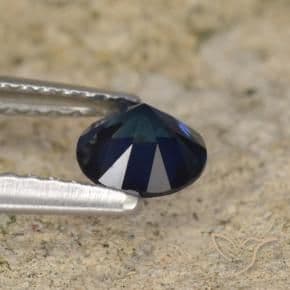 0.56ct Natural Deep Blue Sapphire, Round Cut, 5.10 mm
