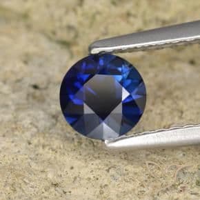 0.62ct Natural Deep Blue Sapphire, Round Cut, 5.10 mm