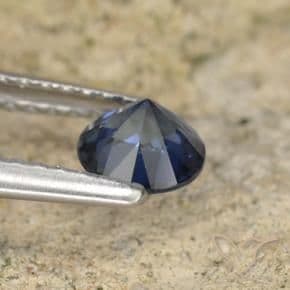 0.62ct Natural Deep Blue Sapphire, Round Cut, 5.10 mm