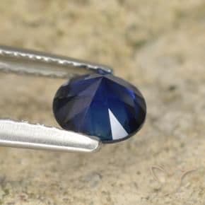 0.59ct Natural Dark Blue Sapphire, Round Cut, 5.18 mm