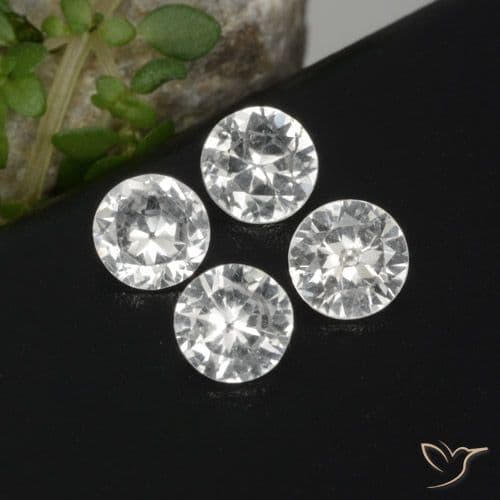 1.48ct Natural White Sapphire, Round Cut, 4.37 mm