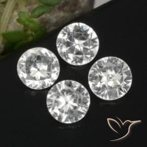 1.48ct Natural White Sapphire, Round Cut, 4.37 mm