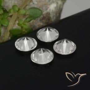 1.48ct Natural White Sapphire, Round Cut, 4.37 mm