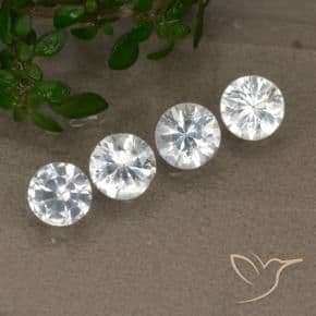 1.53ct Natural White Sapphire, Round Cut, 4.44 mm