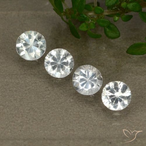 1.46ct Natural White Sapphire, Round Cut, 4.35 mm