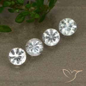 1.46ct Natural White Sapphire, Round Cut, 4.35 mm