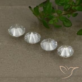 1.46ct Natural White Sapphire, Round Cut, 4.35 mm