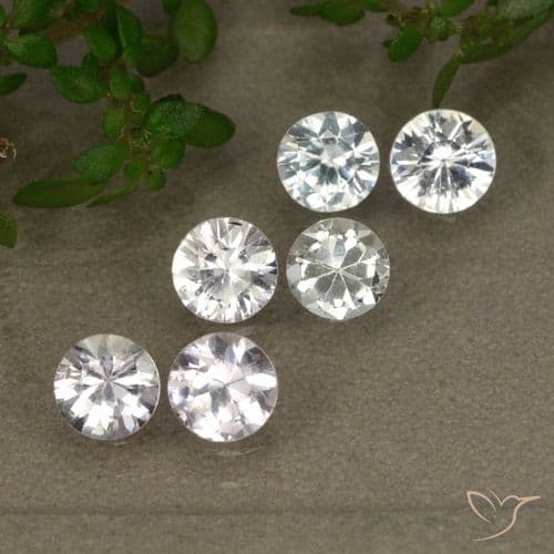 2.36ct Natural White Sapphire, Round Cut, 4.48 mm