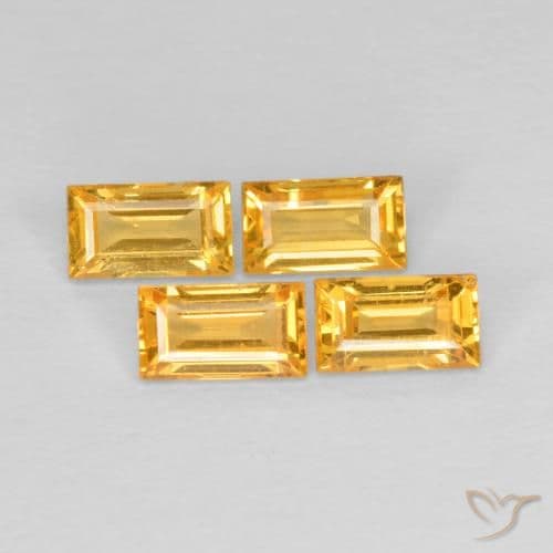 1.09ct Medium-Dark Golden Sapphire, Baguette, 4.6x2.6 mm