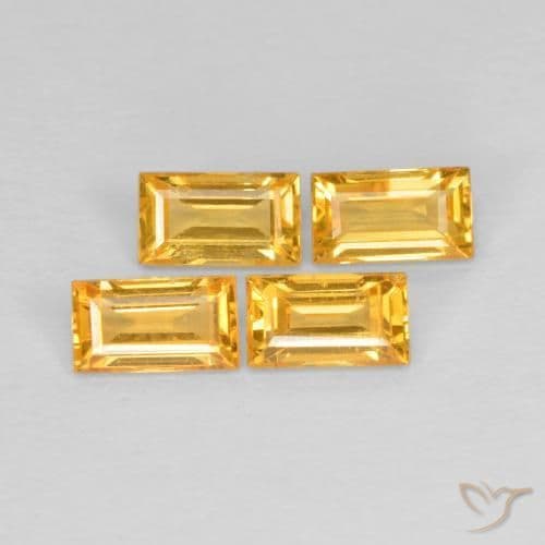 1.09ct Medium-Dark Golden Sapphire, Baguette, 4.6x2.6 mm