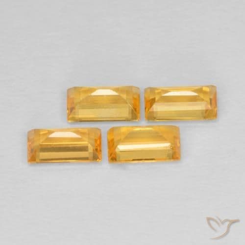 1.09ct Medium-Dark Golden Sapphire, Baguette, 4.6x2.6 mm