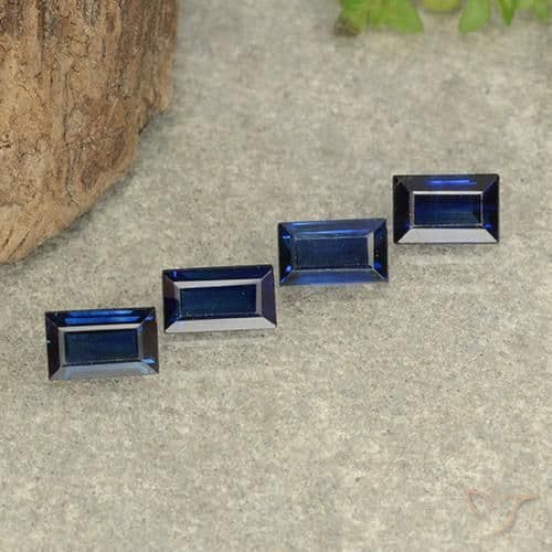 1.57ct Natural Twilight Blue Sapphire, Baguette, 5x2.9 mm