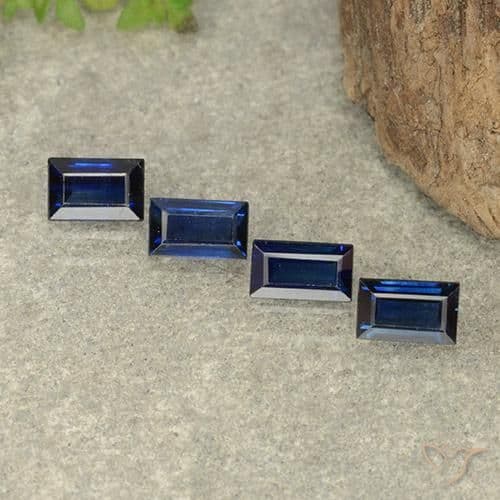 1.57ct Natural Twilight Blue Sapphire, Baguette, 5x2.9 mm