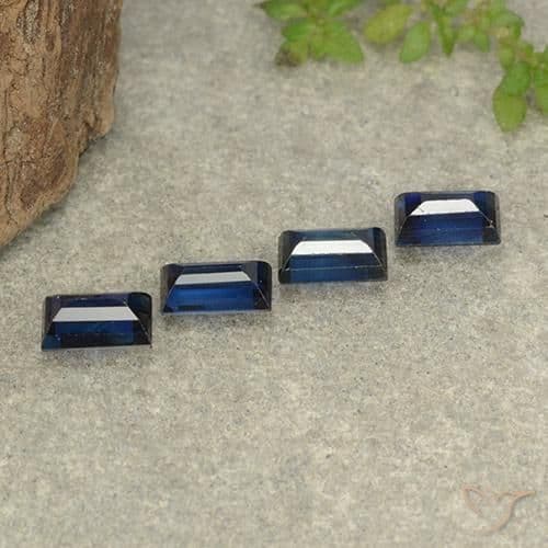 1.57ct Natural Twilight Blue Sapphire, Baguette, 5x2.9 mm