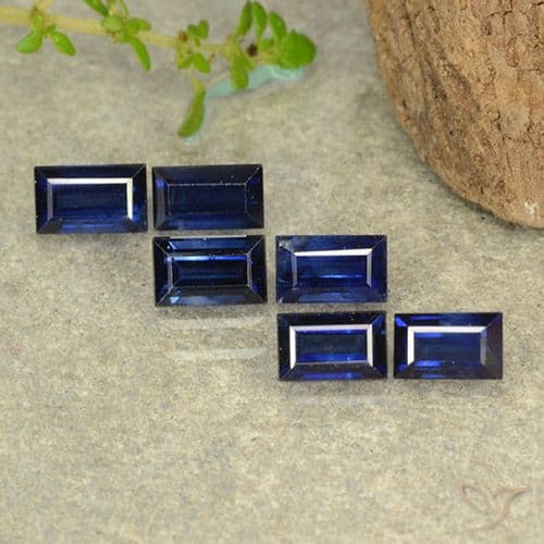 2.20ct Natural Twilight Blue Sapphire, Baguette, 5.5x3.1 mm