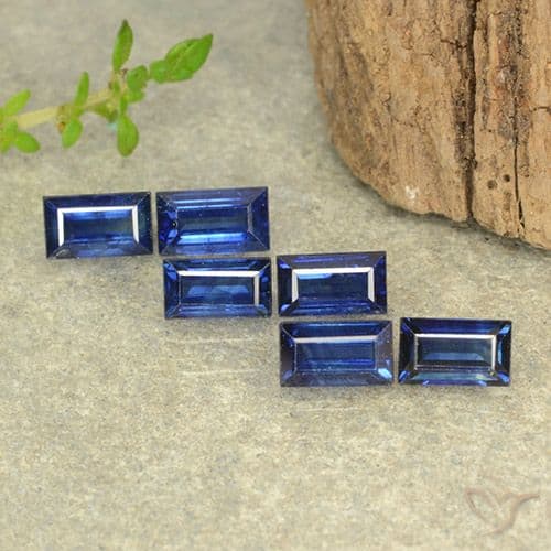2.20ct Natural Twilight Blue Sapphire, Baguette, 5.5x3.1 mm
