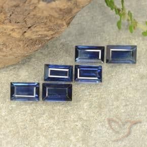 2.20ct Natural Deep Blue Sapphire, Baguette, 4.8x3.1 mm