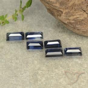 2.20ct Natural Deep Blue Sapphire, Baguette, 4.8x3.1 mm