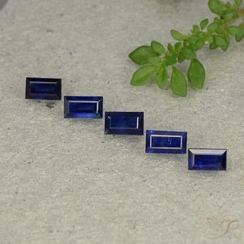 1.57ct Natural Twilight Blue Sapphire, Baguette, 5x2.9 mm