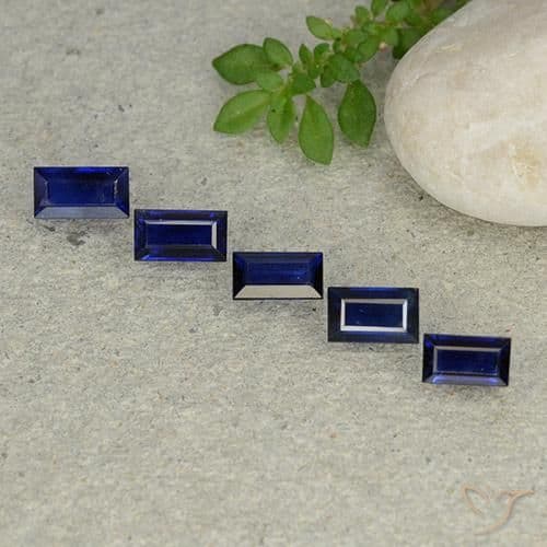 2.20ct Natural Twilight Blue Sapphire, Baguette, 5.5x3.1 mm