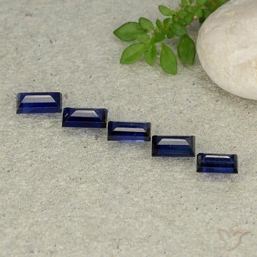 2.20ct Natural Twilight Blue Sapphire, Baguette, 5.5x3.1 mm