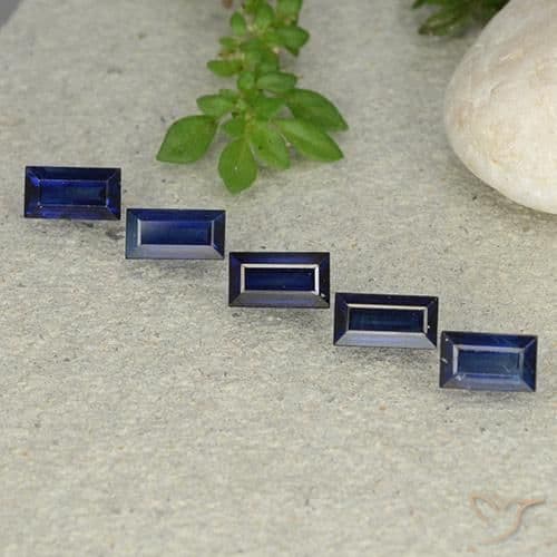 2.58ct Natural Twilight Blue Sapphire, Baguette, 5.7x3.1 mm
