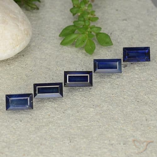 2.58ct Natural Twilight Blue Sapphire, Baguette, 5.7x3.1 mm