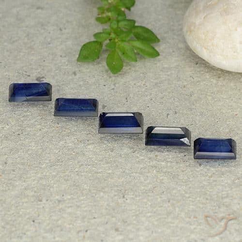 2.58ct Natural Twilight Blue Sapphire, Baguette, 5.7x3.1 mm