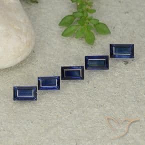 2.13ct Natural Dark Blue Sapphire, Baguette, 5.2x3.2 mm