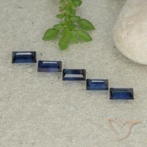 2.13ct Natural Dark Blue Sapphire, Baguette, 5.2x3.2 mm