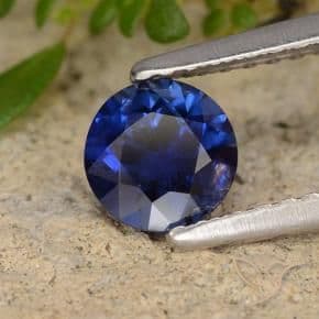 0.68ct Natural Navy Blue Sapphire, Round Cut, 5.34 mm