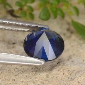 0.68ct Natural Navy Blue Sapphire, Round Cut, 5.34 mm