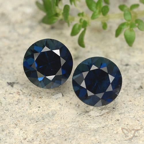 1.26ct Natural Midnight Blue Sapphire, Round Cut, 5.12 mm