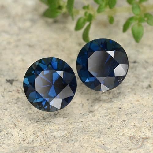 1.26ct Natural Midnight Blue Sapphire, Round Cut, 5.12 mm