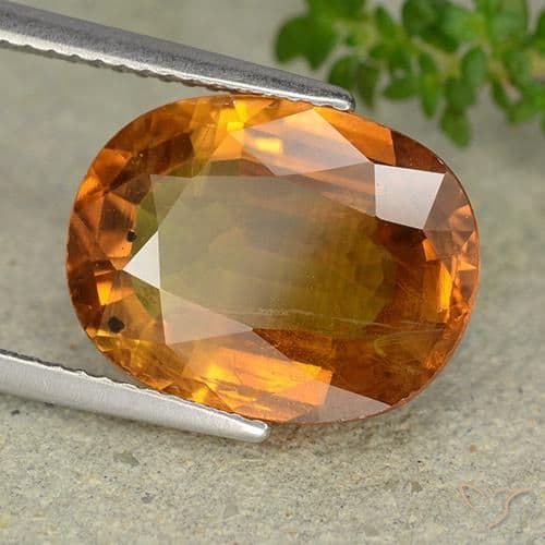 7.82ct Brownish Orange Sapphire, Oval Cut, 14.5x11.1 mm