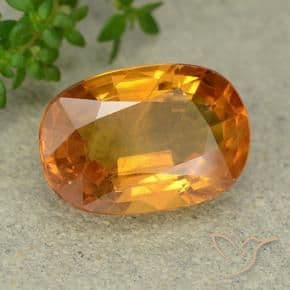 5.99ct Natural Medium Orange Sapphire, Oval Cut, 13.3x9.1 mm