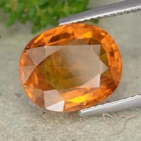6.70ct Medium-Dark Orange Sapphire, Oval Cut, 12.7x10.4 mm