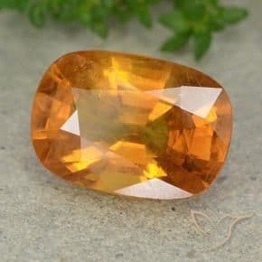 6.35ct Deep Orange-Gold Sapphire, Cushion Cut, 13.6x9.5 mm