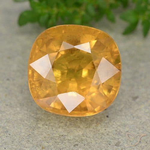 6.35ct Deep Orange-Gold Sapphire, Cushion Cut, 13.6x9.5 mm